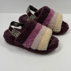 UGG Fluff Yea Slide Shearling Slingback Lounge Slippers Purple Size 7 US